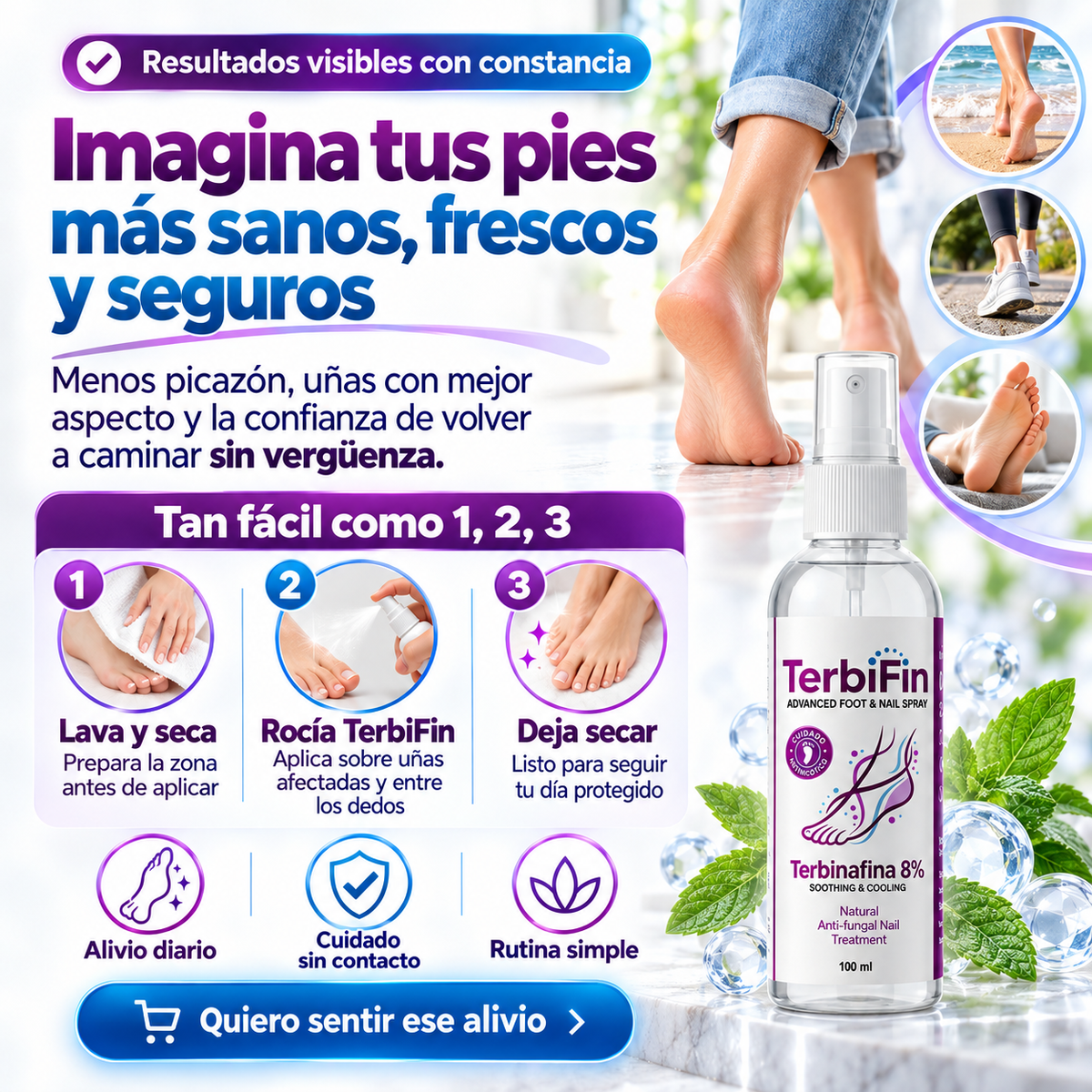 Terbifin Spray  | Tratamiento Antihongos para Pies y Uñas – Cuidado Antimicótico